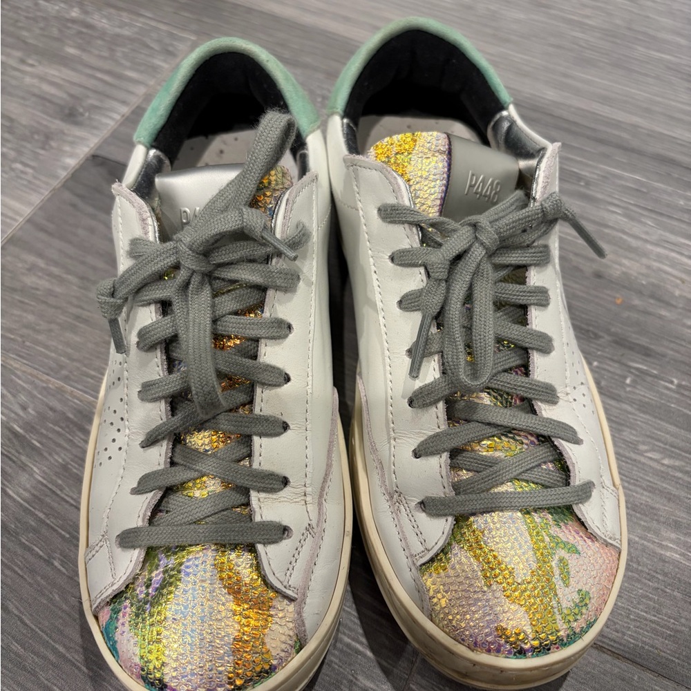 P448 White and Glitter Sneakers